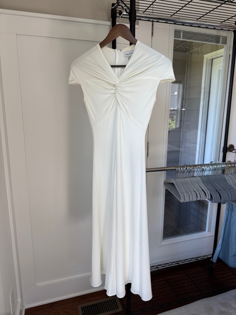 Halston White Scarlet Twist Gown Altered